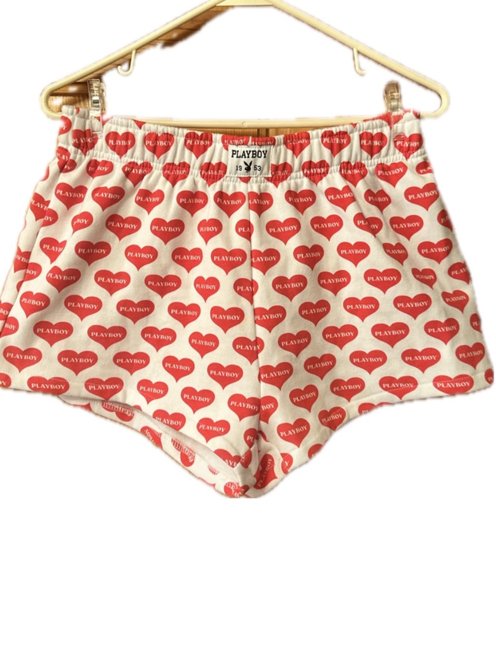 Pacsun Playboy Women's Red Heart Print Cotton Shorts